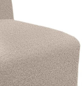 Poltrona 55 cm tecido encaracolado tipo lã cinzento-claro