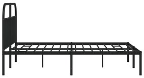 Estrutura de cama em metal com cabeceira 180x200 cm preto