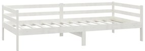 Sofá-cama 90x200 cm madeira de pinho maciça branco