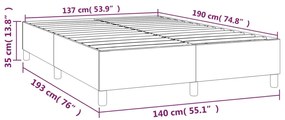 Estrutura de cama sem colchão 140x190 cm tecido preto