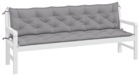 Almofadões banco jardim 2 pcs 200x50x7cm tecido oxford cinzento