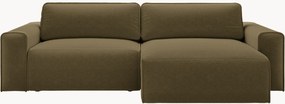 Sofá-cama de canto em chenille com arrumação Victor (3 lugares)