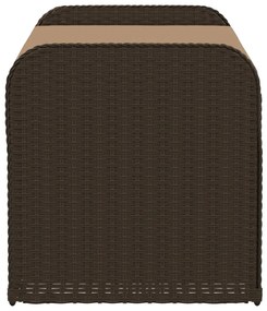 Banco de arrumação com almofadão 115x51x52 cm vime PE castanho