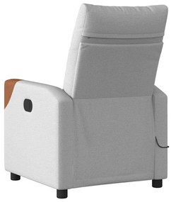 Poltrona massagens reclinável elétrica tecido cinzento-nublado