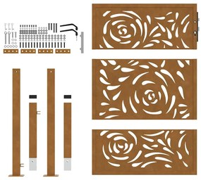Portão de jardim 105x130 cm design de chama de aço resistente
