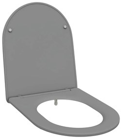 Assento de Casa de Banho com Fecho Suave Duroplast Cinzento vidaXL