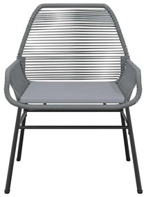 Conjunto jantar jardim 9 peças almofadas vidro vime cinzento PE