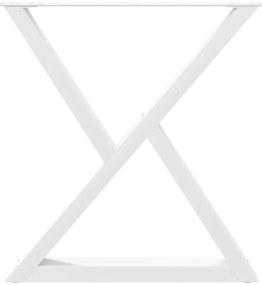 Pés para mesa de jantar 2 peças, branco, 80x(72-73,3) cm, aço