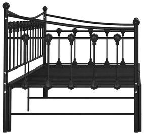 Estrutura sofá-cama de puxar 90x200 cm metal preto