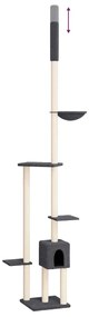 Árvore gatos altura ajust. chão-teto 258,5-284,5cm cinza-escuro
