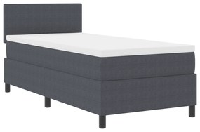 Cama Box Spring com Colchão Cinza Escuro 90x200 cm Tecido de Veludo