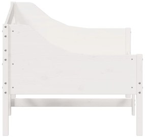 Cama dia sem colchão branco 100x200 cm pinho de madeira maciça