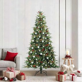 vidaXL Árvore de Natal Articulada Artificial Verde 210 cm PE e PVC