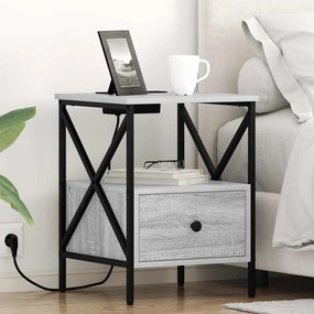 vidaXL Armário de Cabeceira 2 pcs Sonoma cinzento 41.5 x 40.5 x 55 cm