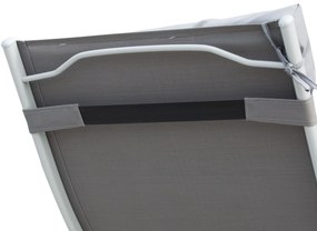Espreguiçadeira Dobrável com Encosto Ajustável – Relaxa Cinza – 137x63