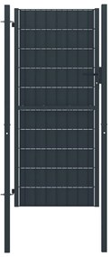 vidaXL Portão de cerca 100x124 cm PVC e aço antracite