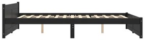 Estrutura de cama king 150x200 cm madeira maciça preto