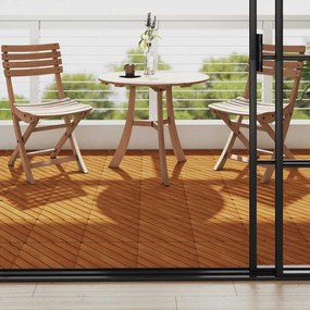 Ladrilhos de terraço 10 pcs 30x30 cm acácia maciça