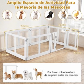 Parque para Cães, 89 x 89 x 57 cm, 6 Painéis Transparentes, Branco