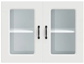 Armário de parede de cozinha porta vidro Kalmar branca