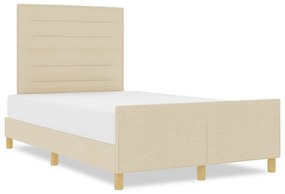 Cama de tecido Creme 160x200 cm vidaXL