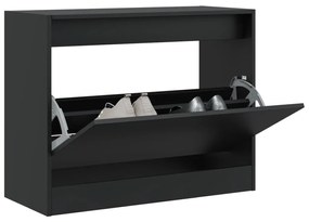 vidaXL Sapateira 80x34x63 cm derivados de madeira preto