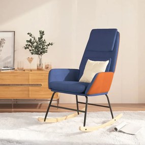 vidaXL Cadeira de baloiço tecido azul