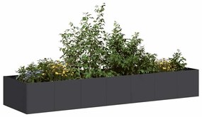 vidaXL Vaso/floreira 280x80x40 cm aço preto