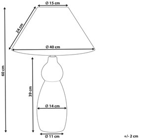 Candeeiro de mesa em cerâmica azul escuro e branco 60 cm MATINA Beliani