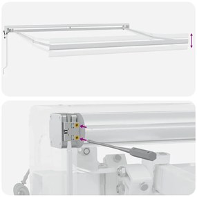 Toldo retrátil 3x2,5 m tecido e alumínio antracite e branco