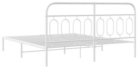 Estrutura de cama com cabeceira 180x200 cm metal branco