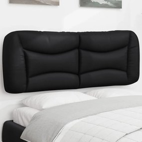 vidaXL Almofadão de cabeceira 140 cm couro artificial preto