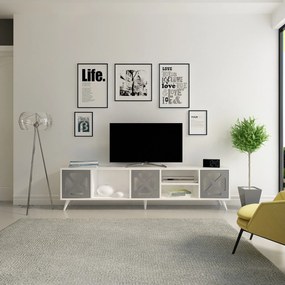 Móvel TV Sinef – Branco/Antracite – 180x45,7x29,5 cm