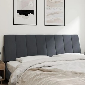 Almofadão de cabeceira 160 cm veludo cinzento-escuro