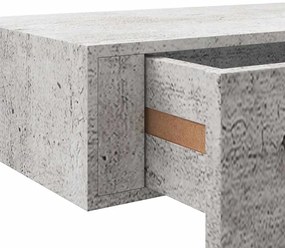 Prateleiras parede c/ gavetas 2pcs MDF 60x23,5x10 cm cinza cim.
