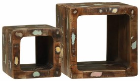 vidaXL Unidade de TV 2 pcs Multicolor Madeira recuperada maciça