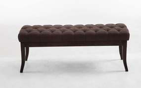 Banco Ramses em tecido com estrutura em antigo escuro 46 x 120 x 38 cm Castanho