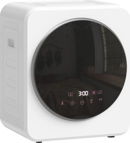 HOMCOM Secadora de Ventilação de 4 kg 800 W com Função Esterilizar Temporizador, Ecrã LED Tátil Tambor Inox Branco | Aosom Portugal
