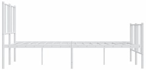 Estrutura de cama com cabeceira e pés 160x200 cm metal branco