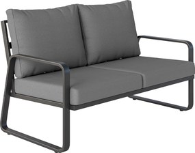 Outsunny Sofá de Jardim 2 Lugares com Almofadas Grossas, Capas Removíveis e Apoios de Braço Modernos, 121x69x69cm, Cinza Claro | Aosom Portugal