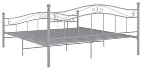 Estrutura de cama 200x200 cm metal cinzento