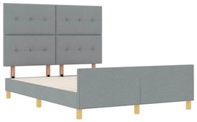 Cama vidaXL Cinza Claro 140x200 cm Tecido