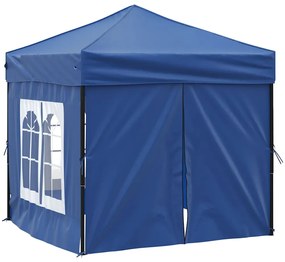 Tenda para festas dobrável com paredes laterais 2x2 m azul