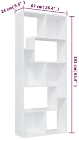 Estante 67x24x161 cm derivados de madeira branco