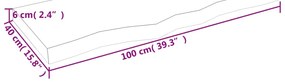 Tampo de mesa 100x40x(2-6) cm carvalho tratado castanho-claro