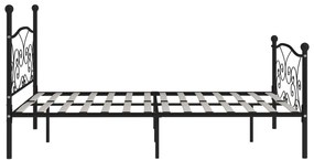 Estrutura de cama com estrado de ripas 180x200 cm metal preto