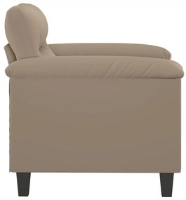 Poltrona tecido de microfibra 60 cm cinzento-acastanhado