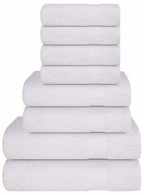 8pcs Conjunto toalhas banho 360 gsm 100% algodão branco