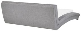 Cama de casal em tecido cinzento 160 x 200 cm LILLE Beliani