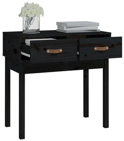 Mesa consola 76,5x40x75 cm madeira de pinho maciça preto